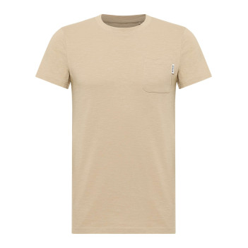 T-shirt en coton beige uni...
