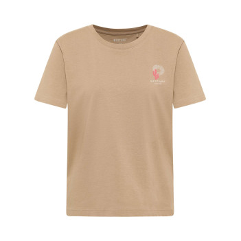 T-shirt en coton taupe uni...