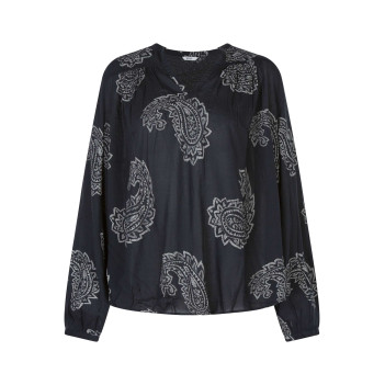 Chemisier blouse noir à...