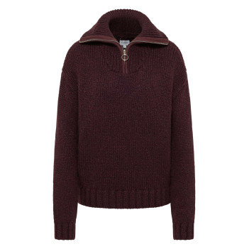 Pull chocolat uni avec une...