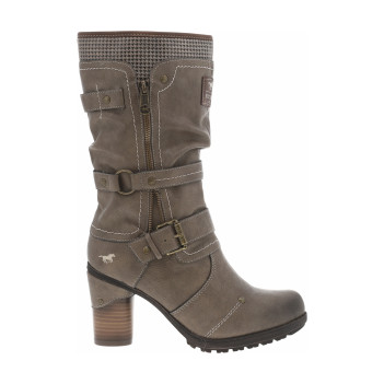 Bottes taupe à talon...