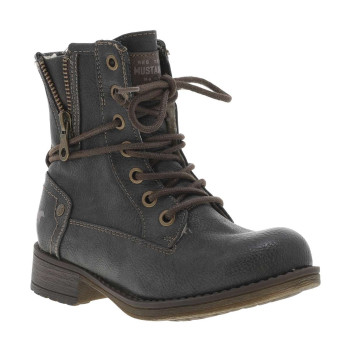 Boots graphites à talon plat