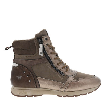 Bottines taupe compensées,...