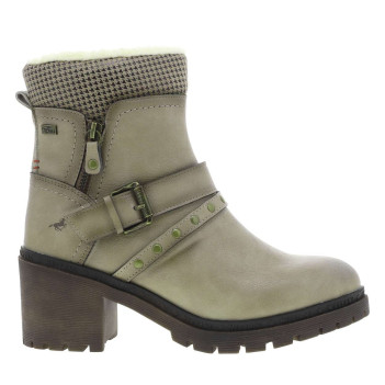 Boots taupe à talon...