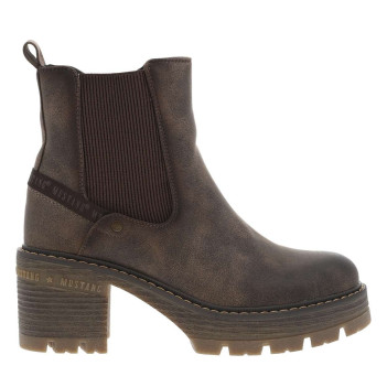 Boots taupe à talon...