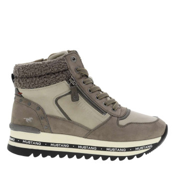 Baskets taupe à talon...